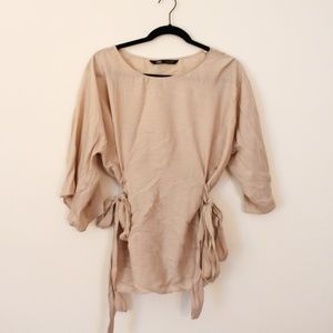 Zara Tan Tie Shirt